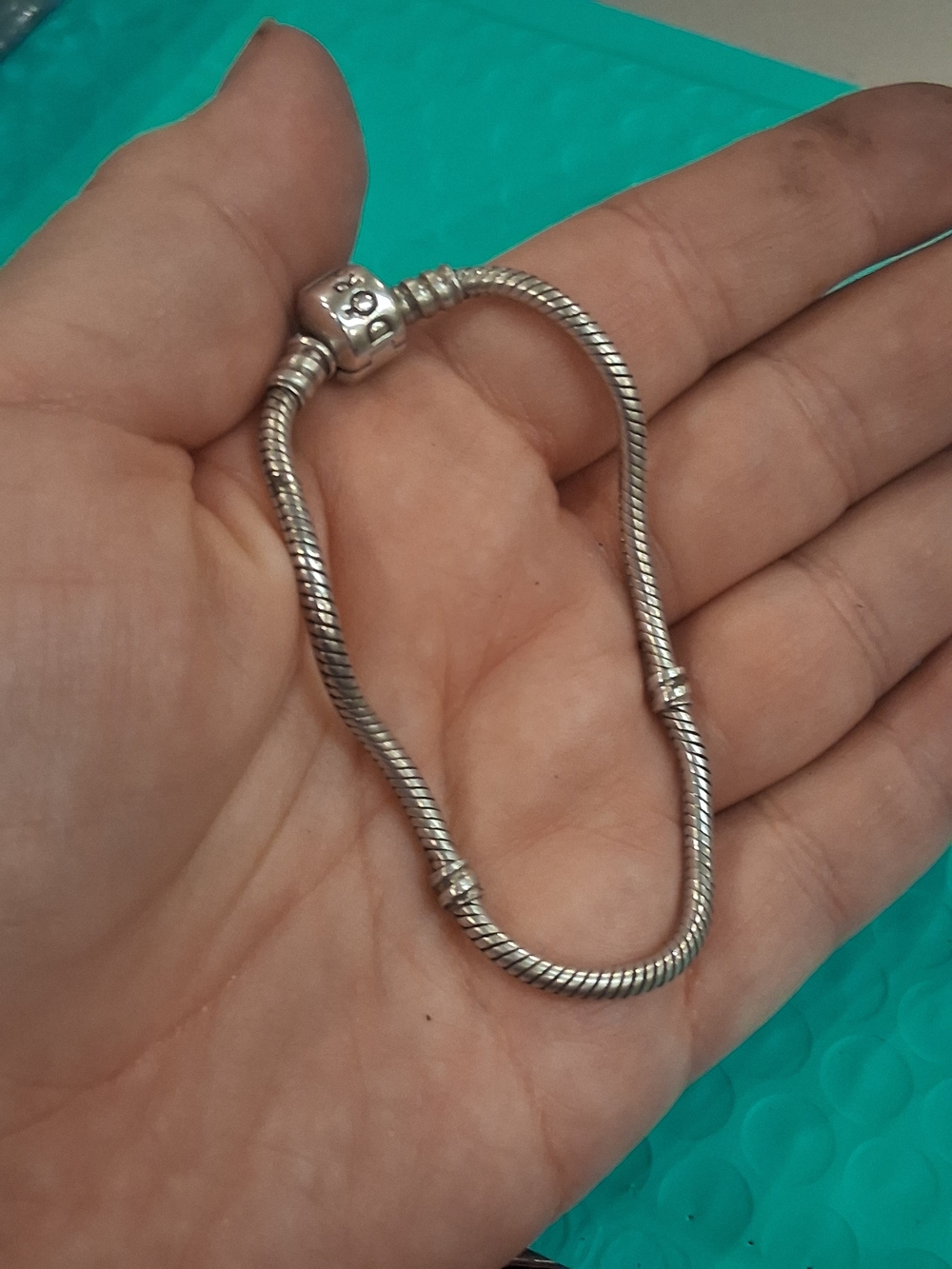 Pandora Silver Snake Chain Charm Bracelet